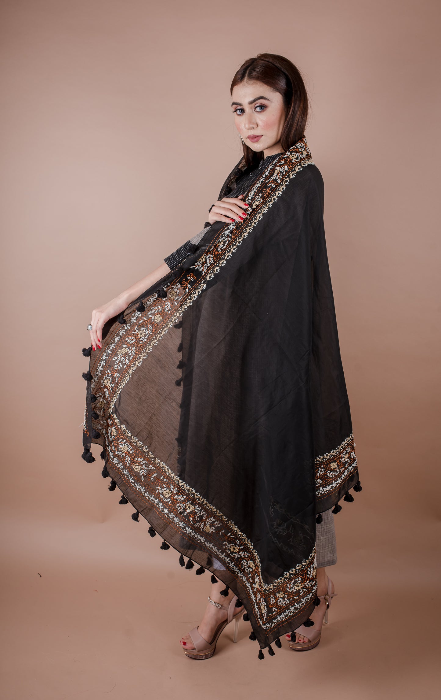 CHANDERI KATHA WORK DUPATTA
