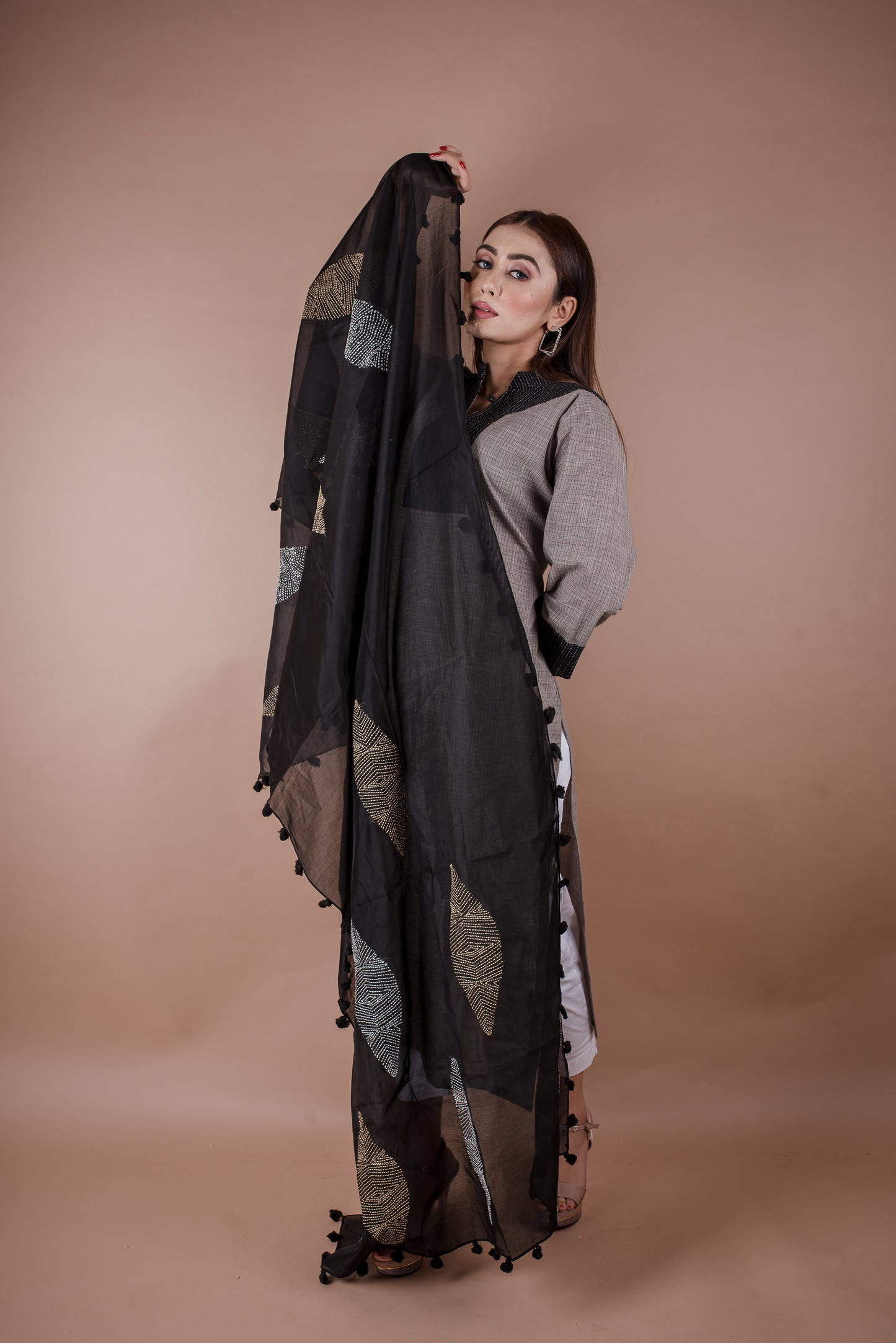 CHANDERI KATHA WORK DUPATTA