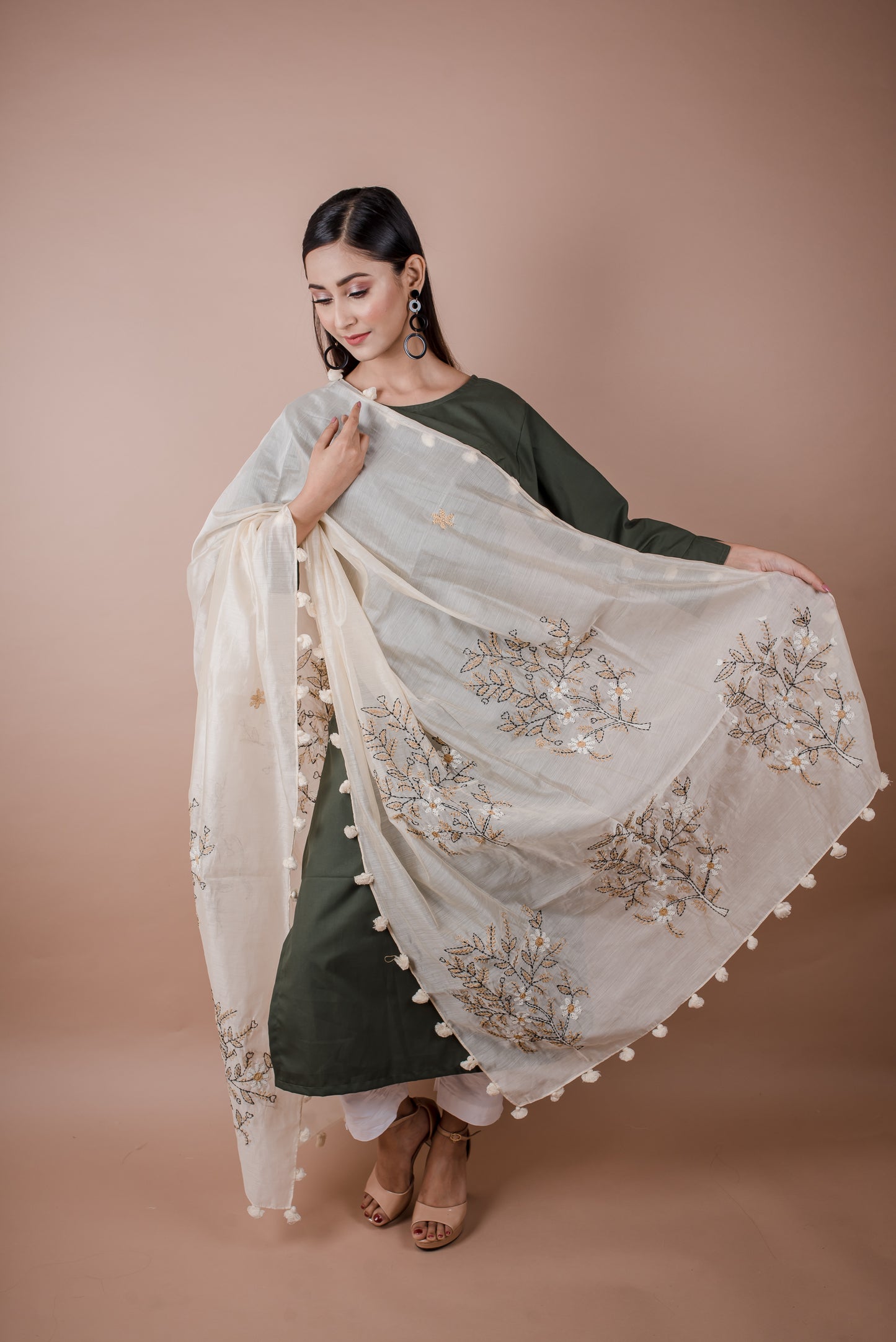 CHANDERI KATHA WORK DUPATTA