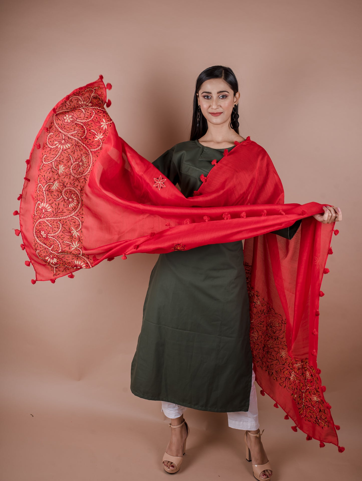 CHANDERI KATHA WORK DUPATTA