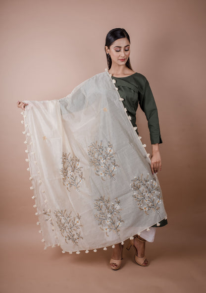 CHANDERI KATHA WORK DUPATTA