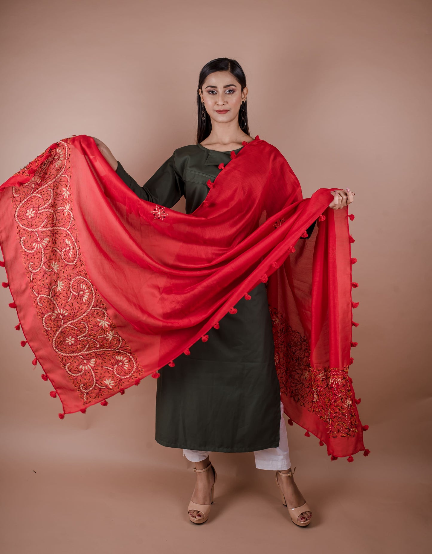 CHANDERI KATHA WORK DUPATTA